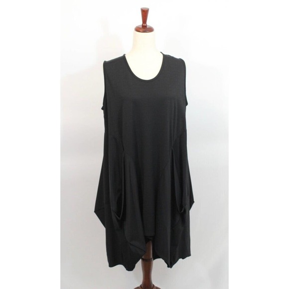 DRESS TO KILL Jane Mohr OS S M L Black Sleeveless Gathered Dress Tunic - Picture 5 of 6